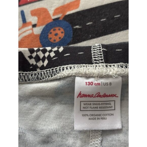 Hanna Andersson Race Car Pajamas Set Size 8 Shorts Long Sleeves Boys Kids - Picture 6 of 9